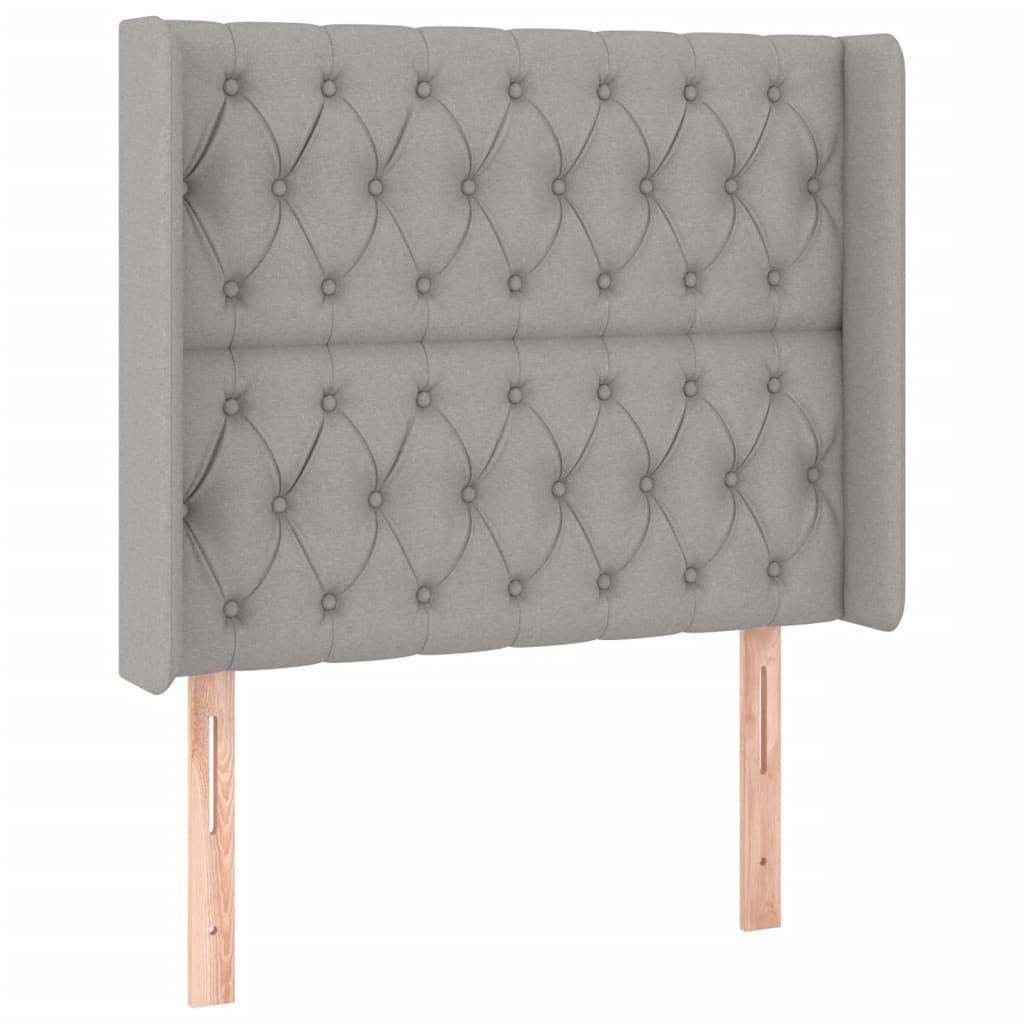 Hoofdbord Led Stof 93 x 16 x 118/128 cm Lichtgrijs