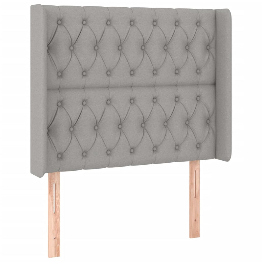 Hoofdbord Led Stof 93 x 16 x 118/128 cm Lichtgrijs