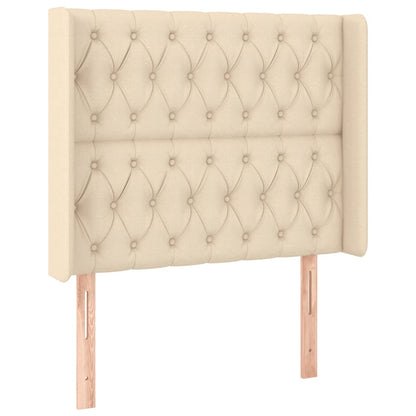 Hoofdbord Led Stof Kleurig 93 x 16 x 118/128 cm Crème