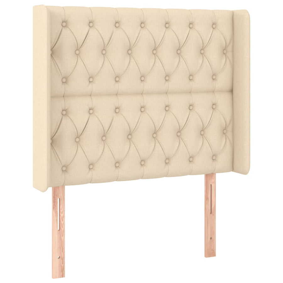 Hoofdbord Led Stof Kleurig 93 x 16 x 118/128 cm Crème