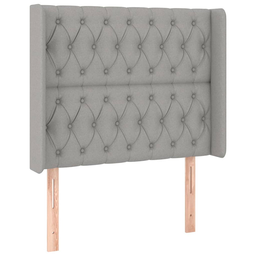 Hoofdbord Led Stof 103 x 16 x 118/128 cm Lichtgrijs