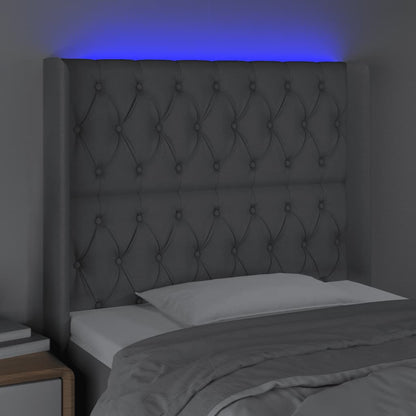Hoofdbord Led Stof 103 x 16 x 118/128 cm Lichtgrijs