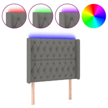 Hoofdbord Led Stof 103 x 16 x 118/128 cm Donkergrijs