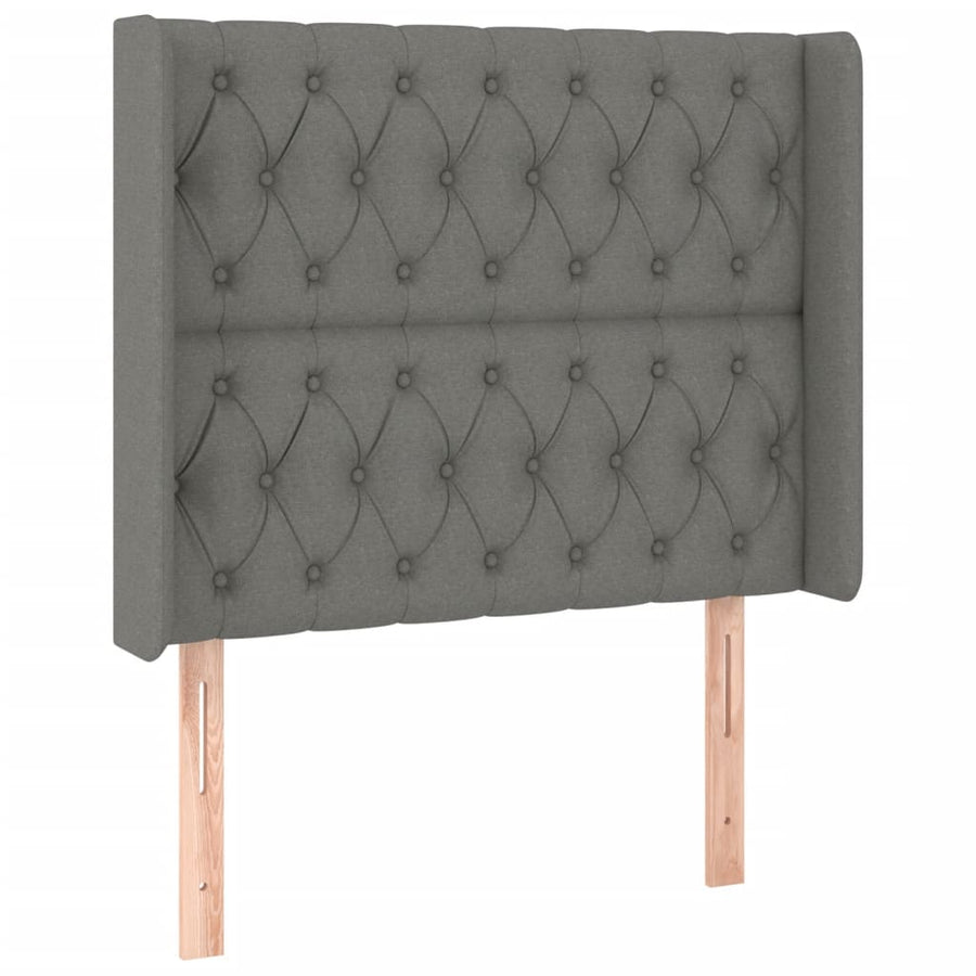 Hoofdbord Led Stof 103 x 16 x 118/128 cm Donkergrijs