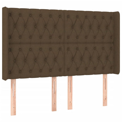 Hoofdbord Led Stof 147 x 16 x 118/128 cm Donkerbruin