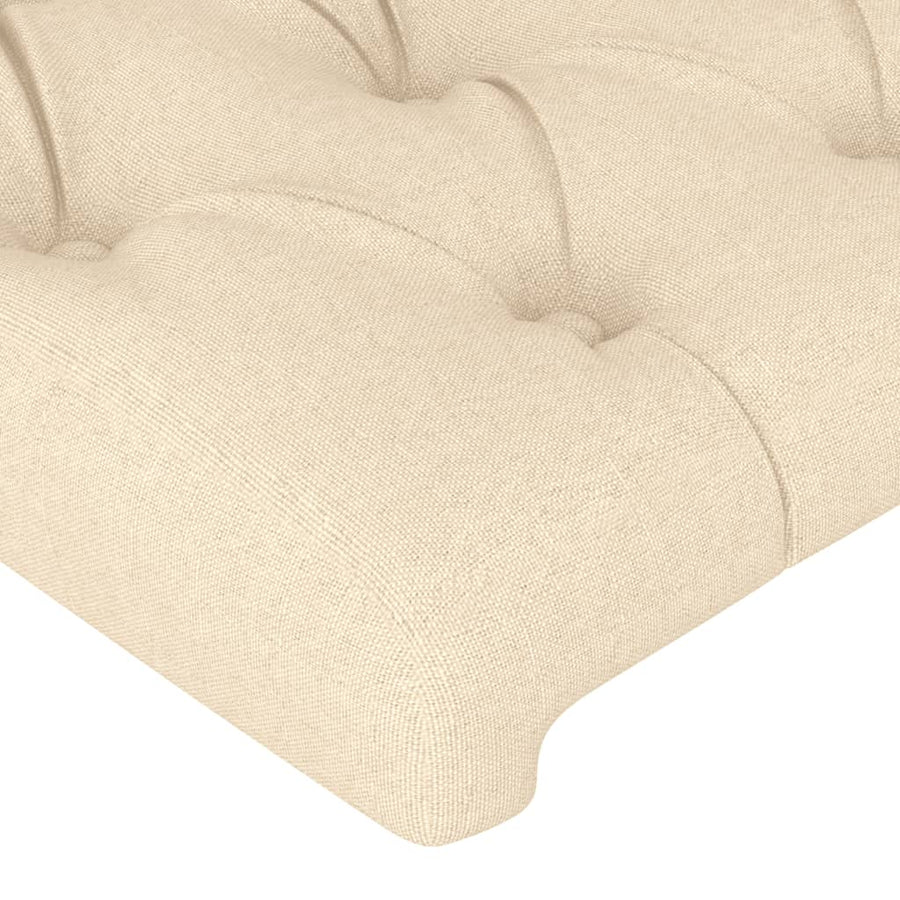 Hoofdbord Led Stof Kleurig 147 x 16 x 118/128 cm Crème