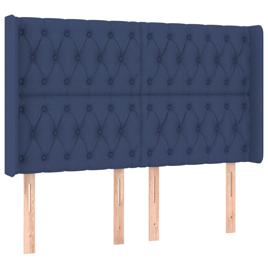 Hoofdbord Led Stof 147 x 16 x 118/128 cm Blauw