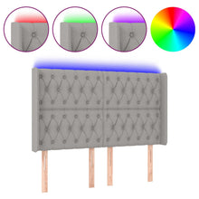 Hoofdbord Led Stof 163 x 16 x 118/128 cm Lichtgrijs