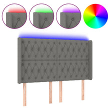 Hoofdbord Led Stof 163 x 16 x 118/128 cm Donkergrijs