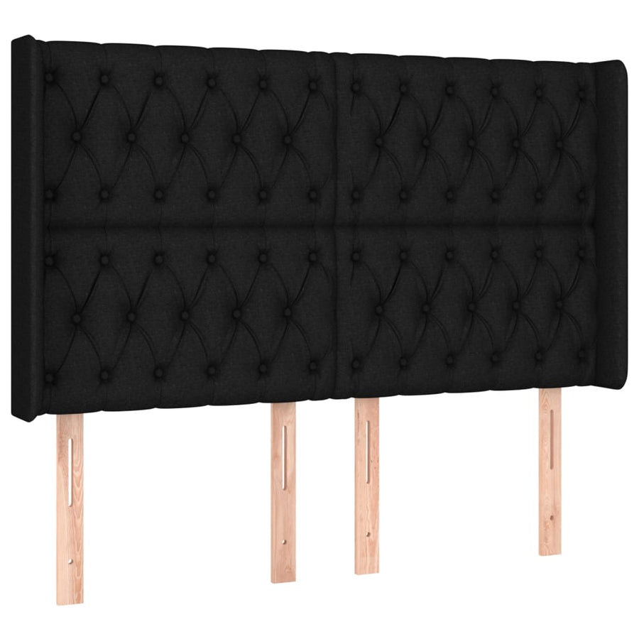 Hoofdbord Led Stof 163 x 16 x 118/128 cm Zwart