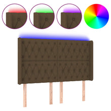 Hoofdbord Led Stof 163 x 16 x 118/128 cm Donkerbruin