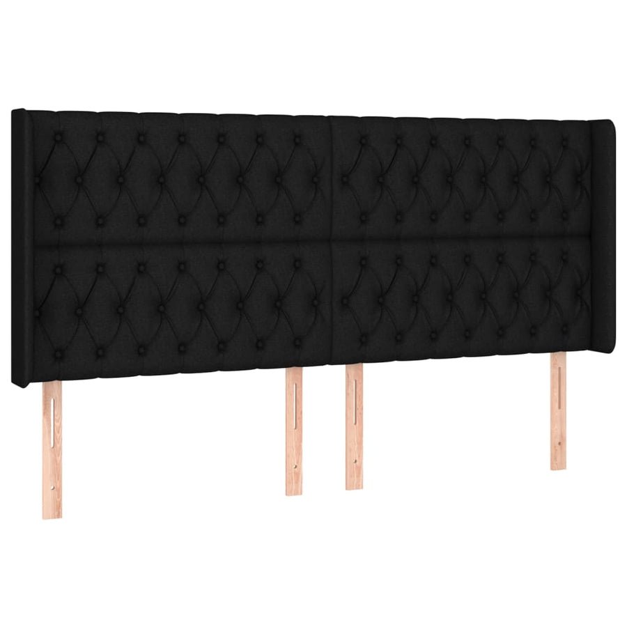 Hoofdbord Led Stof 183 x 16 x 118/128 cm Zwart