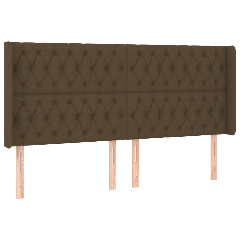 Hoofdbord Led Stof 203 x 16 x 118/128 cm Donkerbruin