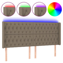 Hoofdbord Led Stof 203 x 16 x 118/128 cm Taupe
