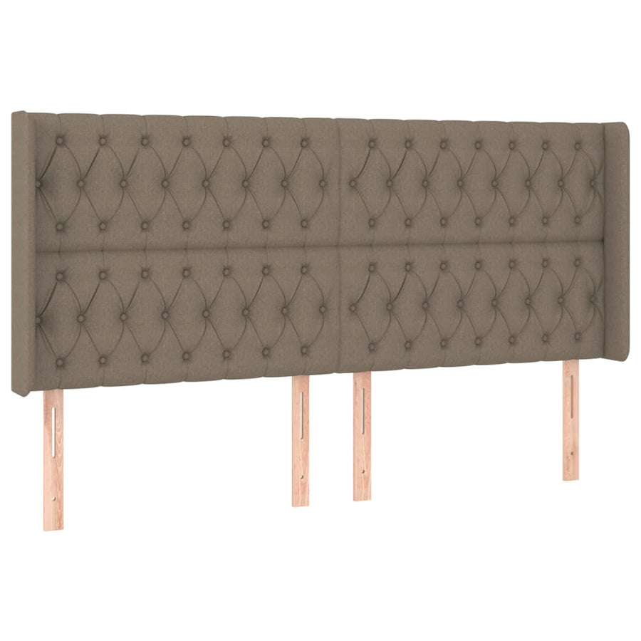 Hoofdbord Led Stof 203 x 16 x 118/128 cm Taupe