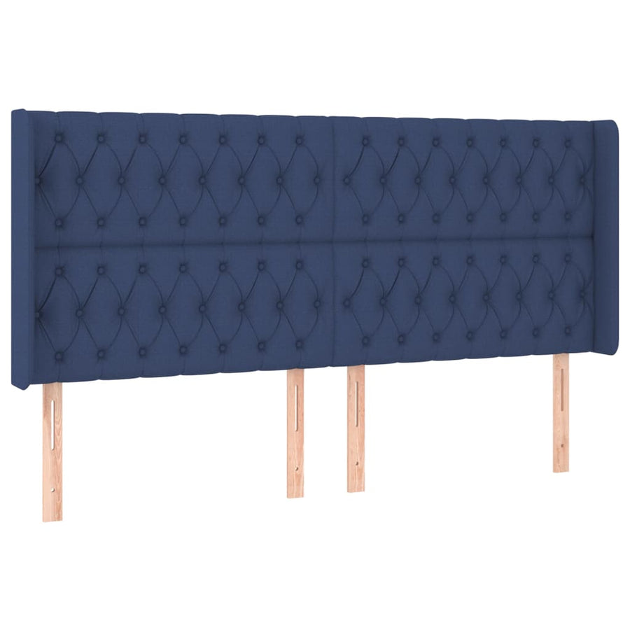 Hoofdbord Led Stof 203 x 16 x 118/128 cm Blauw