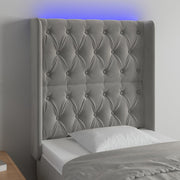Headboard LED 83x16x118/128 cm velvet light grey