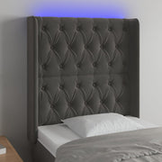 Headboard LED 83x16x118/128 cm velvet dark grey