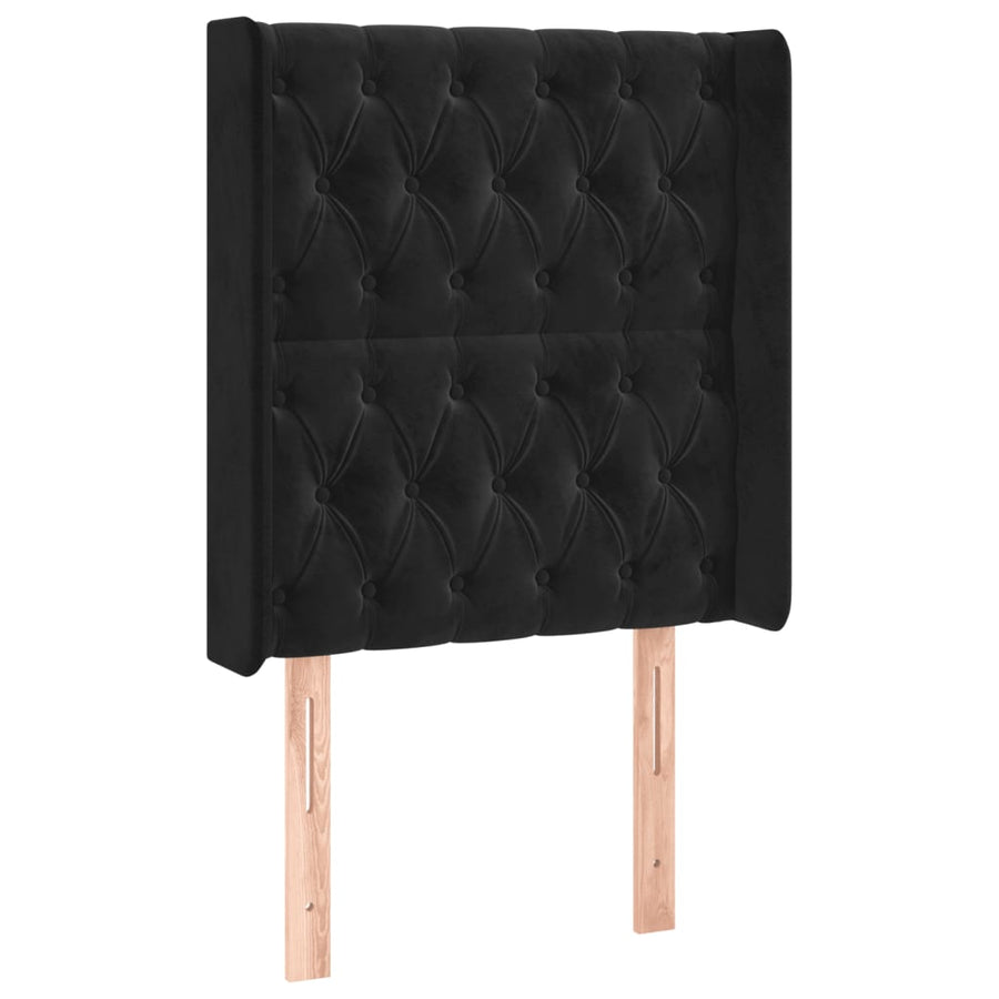 Hoofdbord Led Fluweel 83 x 16 x 118/128 cm Zwart