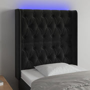 Headboard LED 83x16x118/128 cm velvet black
