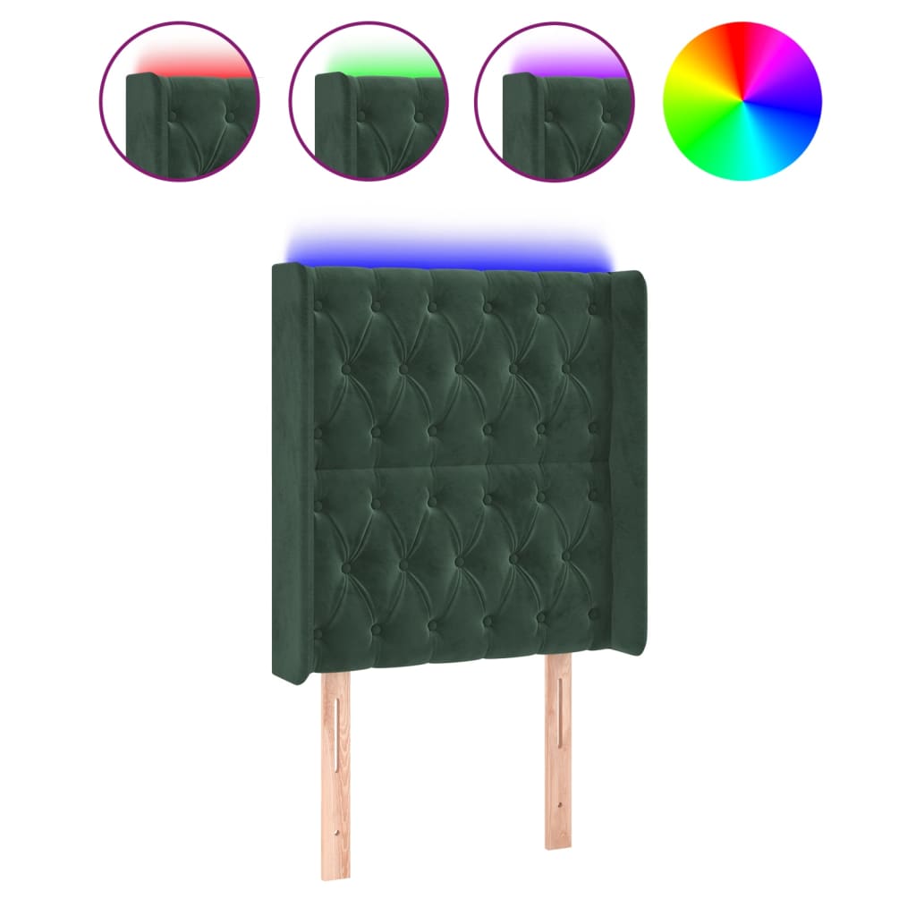Hoofdbord Led Fluweel 83 x 16 x 118/128 cm