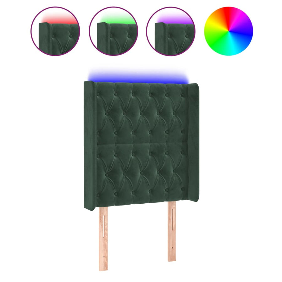 Hoofdbord Led Fluweel 83 x 16 x 118/128 cm