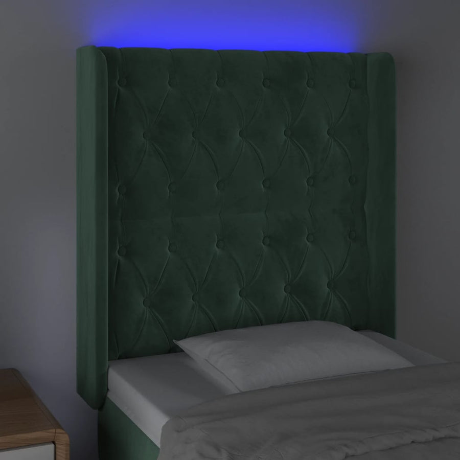Hoofdbord Led Fluweel 83 x 16 x 118/128 cm
