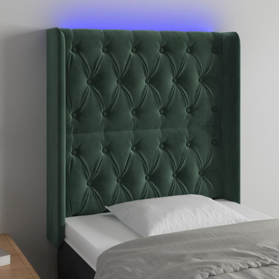 Hoofdbord Led Fluweel 83 x 16 x 118/128 cm