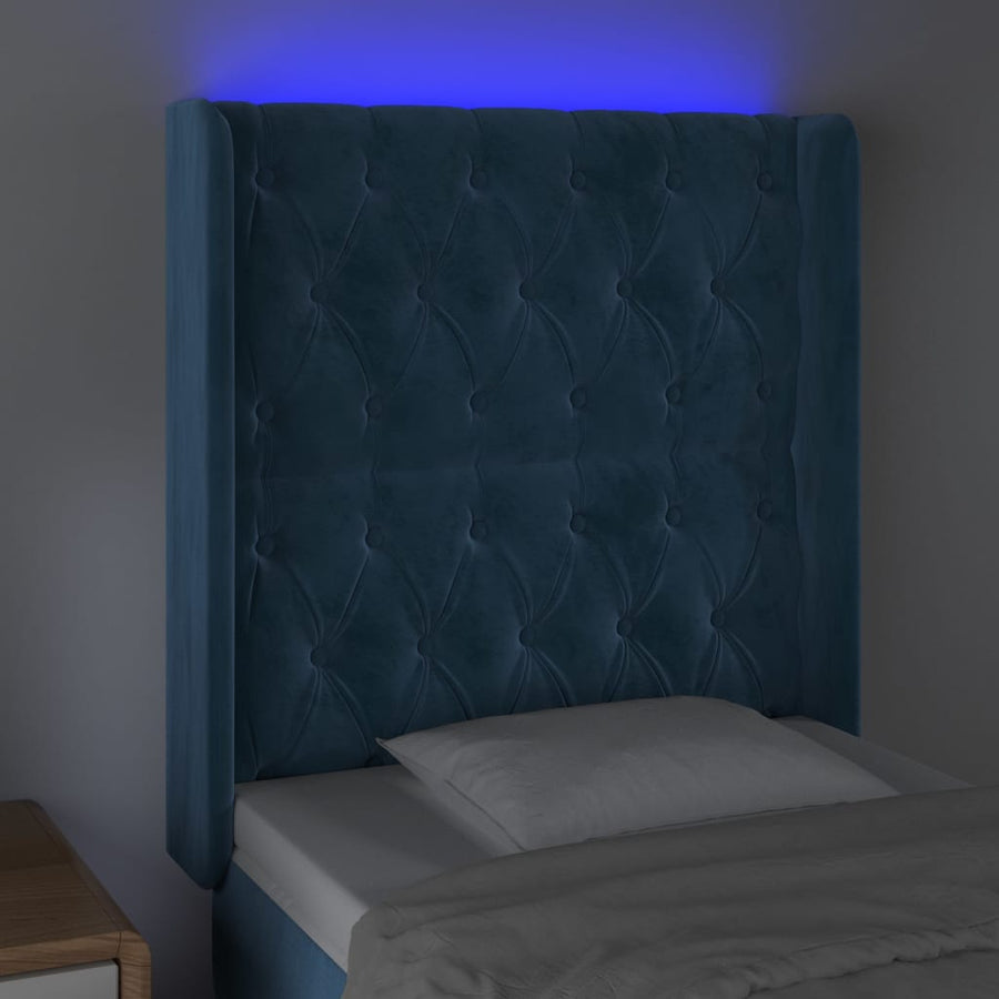 Hoofdbord Led Fluweel 83 x 16 x 118/128 cm