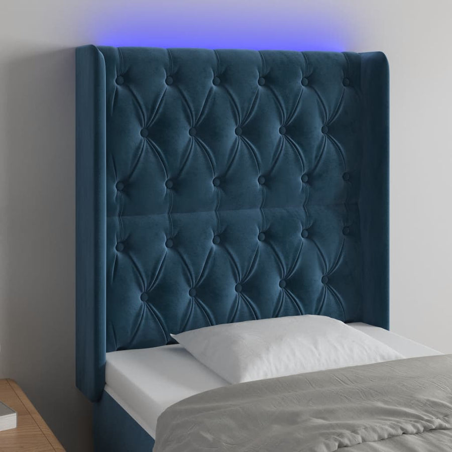 Hoofdbord Led Fluweel 83 x 16 x 118/128 cm