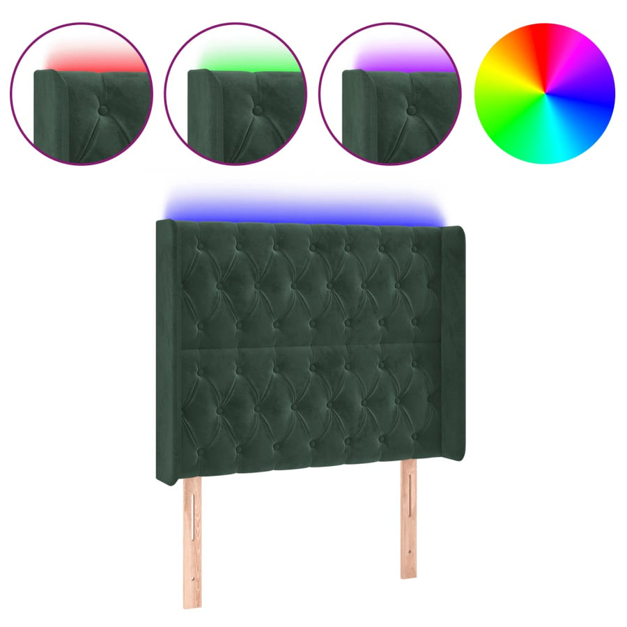 Hoofdbord Led Fluweel 93 x 16 x 118/128 cm