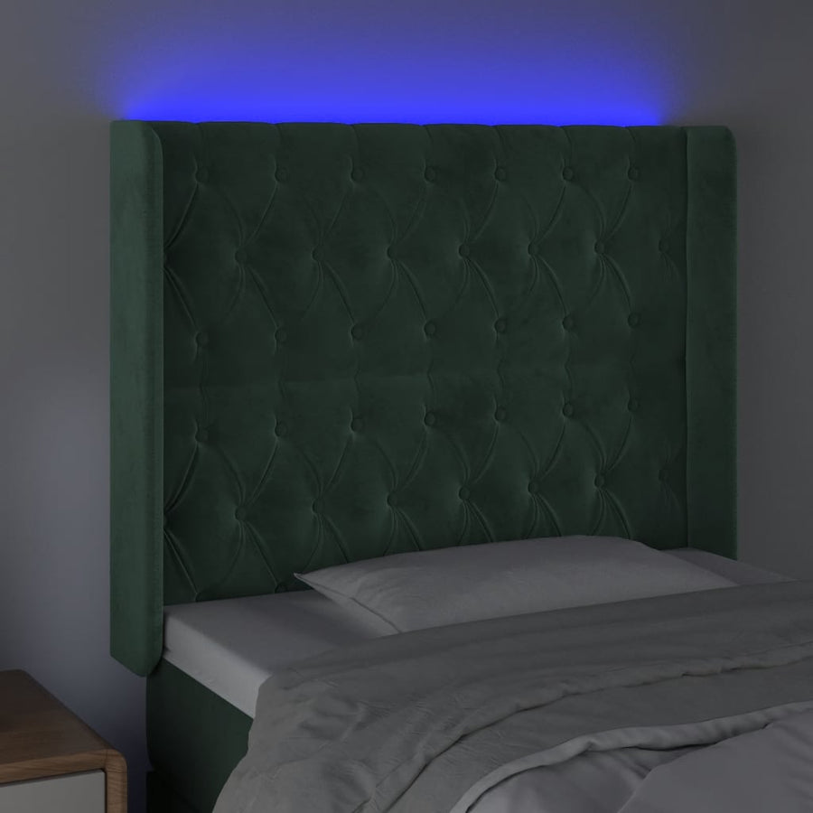 Hoofdbord Led Fluweel 93 x 16 x 118/128 cm