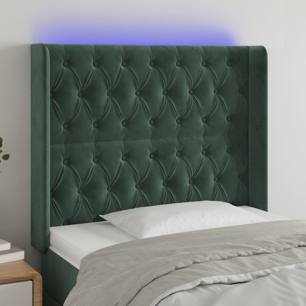 Hoofdbord Led Fluweel 93 x 16 x 118/128 cm