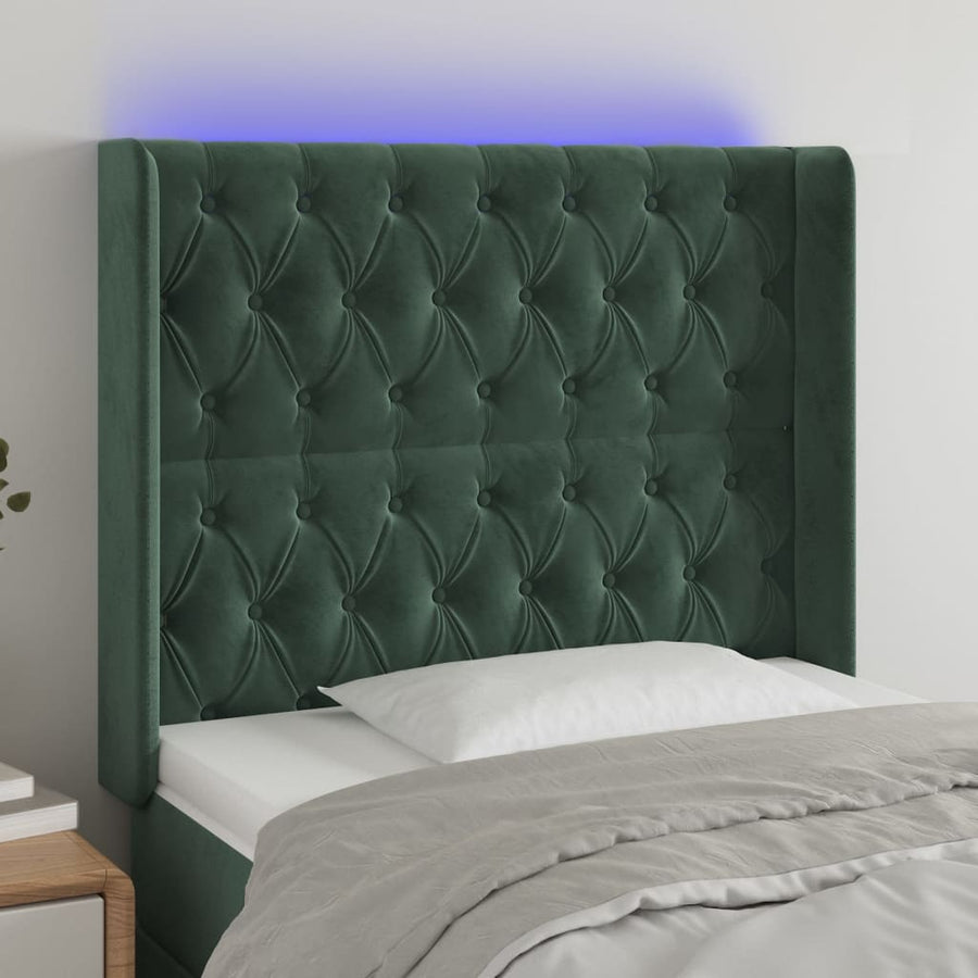 Hoofdbord Led Fluweel 93 x 16 x 118/128 cm