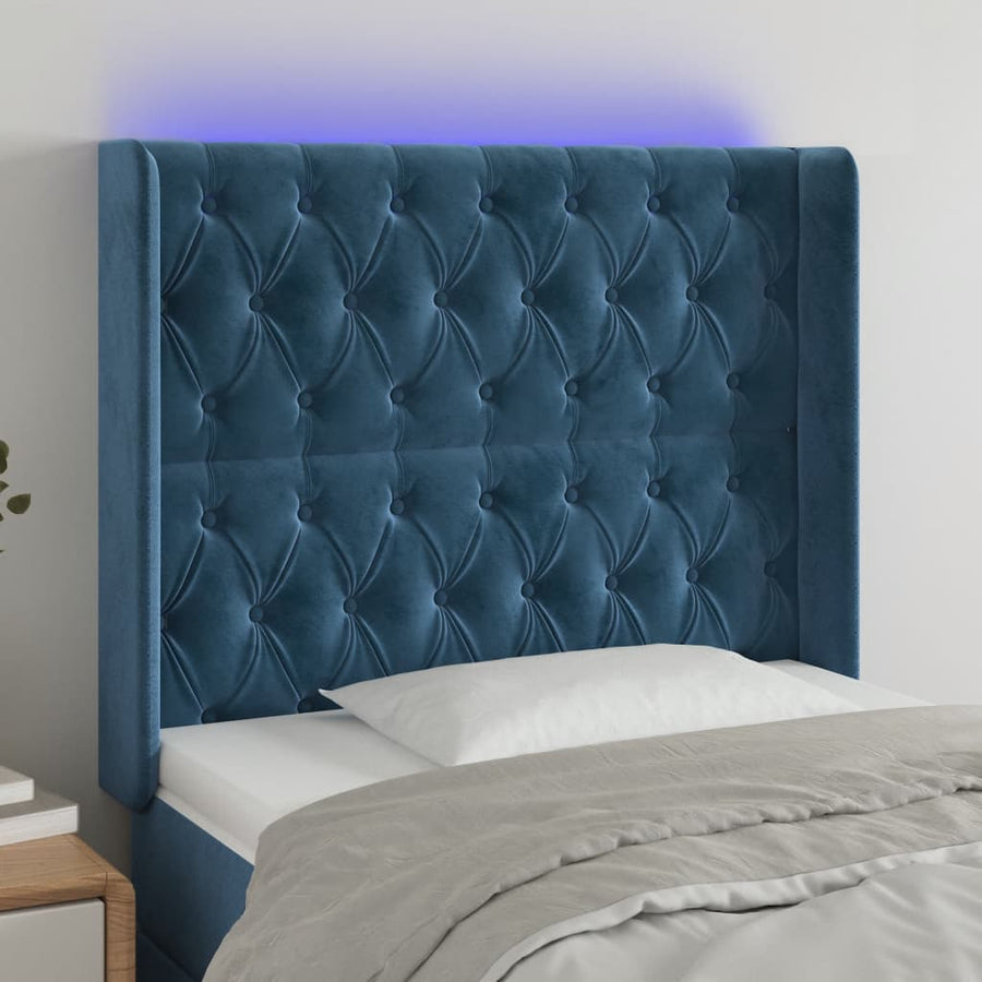 Hoofdbord Led Fluweel 93 x 16 x 118/128 cm
