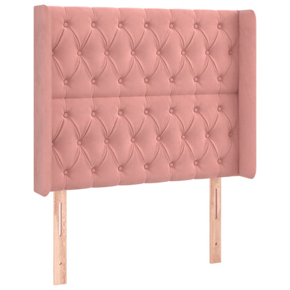 Hoofdbord Led Fluweel 1 93 x 16 x 118/128 cm Roze