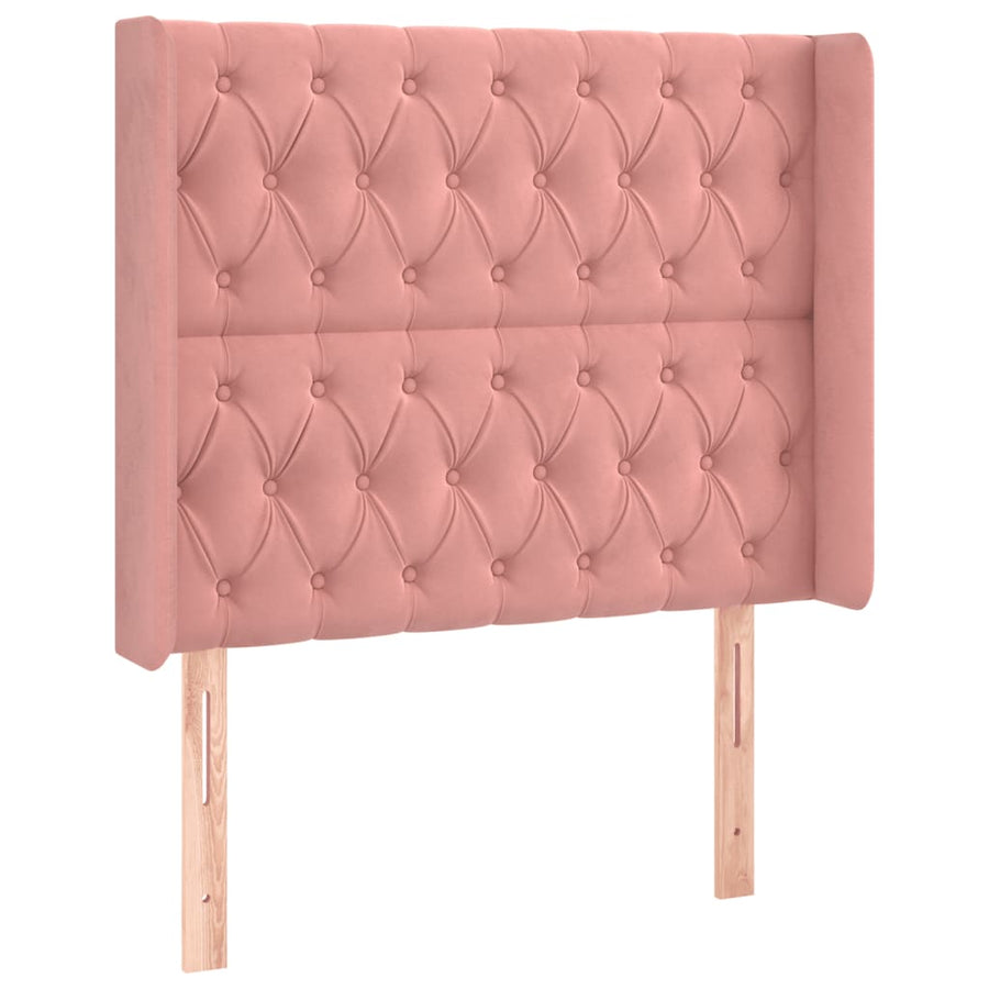 Hoofdbord Led Fluweel 1 93 x 16 x 118/128 cm Roze