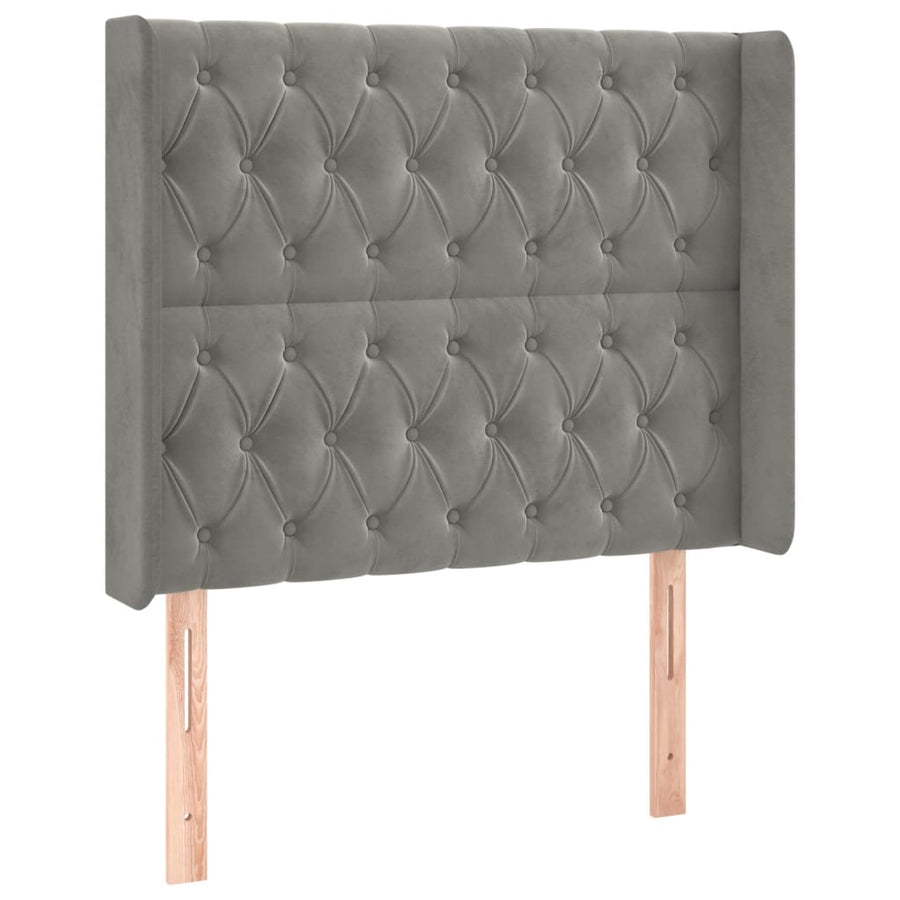 Hoofdbord Led Fluweel 103 x 16 x 118/128 cm Lichtgrijs