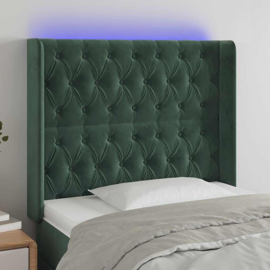 Hoofdbord Led Fluweel 103 x 16 x 118/128 cm