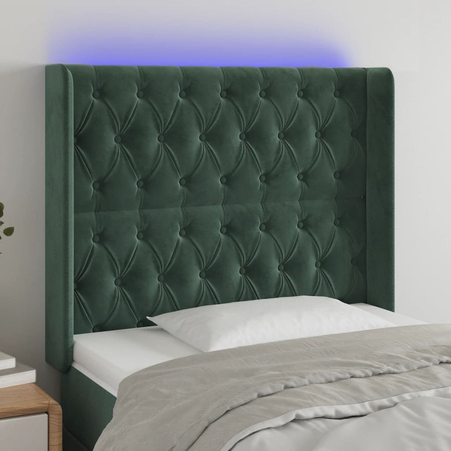 Hoofdbord Led Fluweel 103 x 16 x 118/128 cm