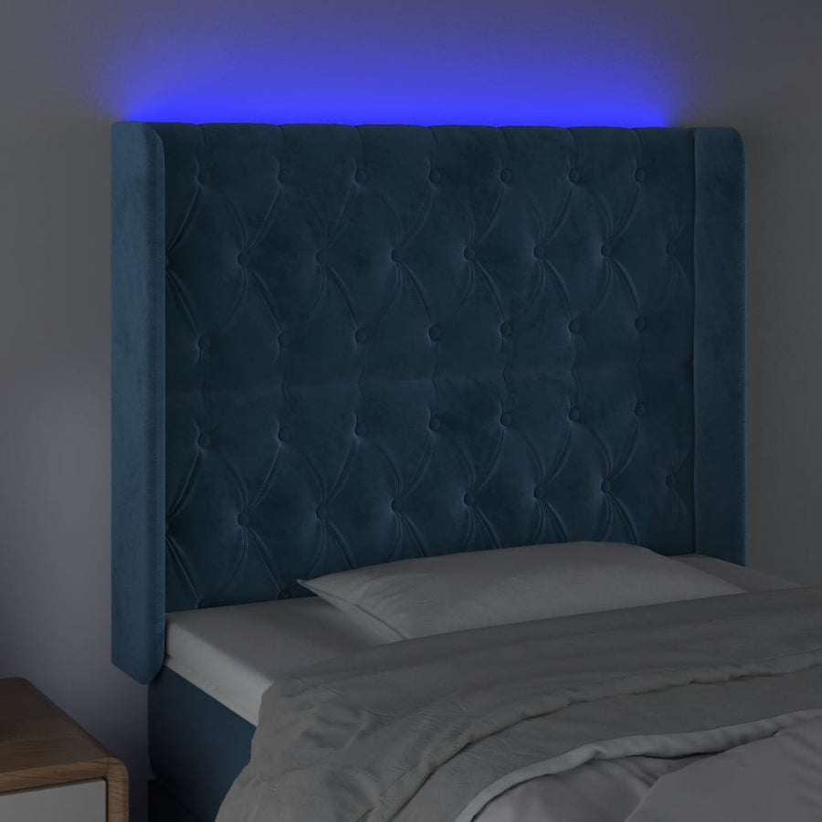 Hoofdbord Led Fluweel 103 x 16 x 118/128 cm