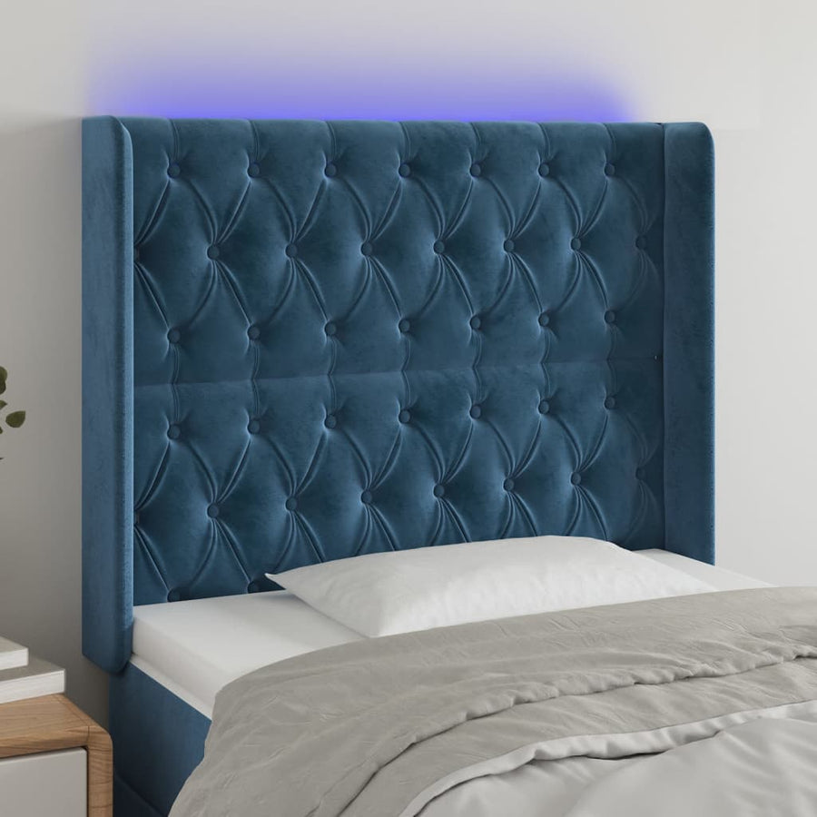 Hoofdbord Led Fluweel 103 x 16 x 118/128 cm