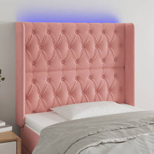 Hoofdbord Led Fluweel 103 x 16 x 118/128 cm Roze