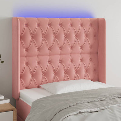 Hoofdbord Led Fluweel 103 x 16 x 118/128 cm Roze
