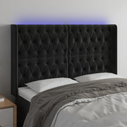 Headboard LED 147x16x118/128 cm velvet black