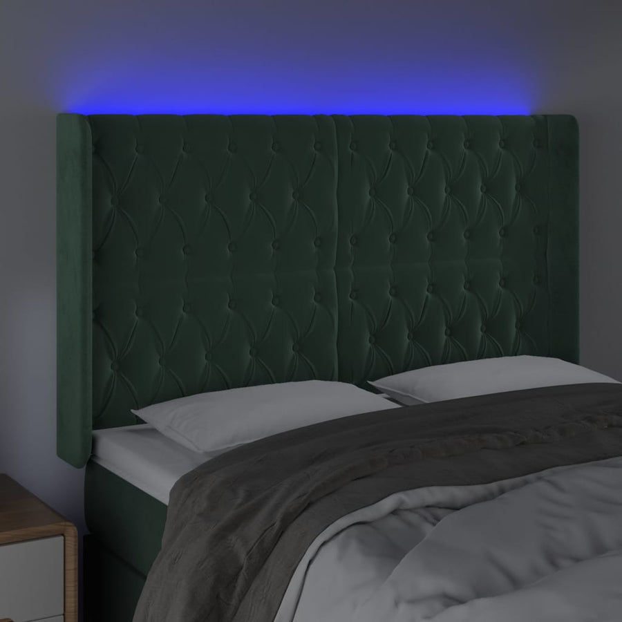 Hoofdbord Led Fluweel 147 x 16 x 118/128 cm