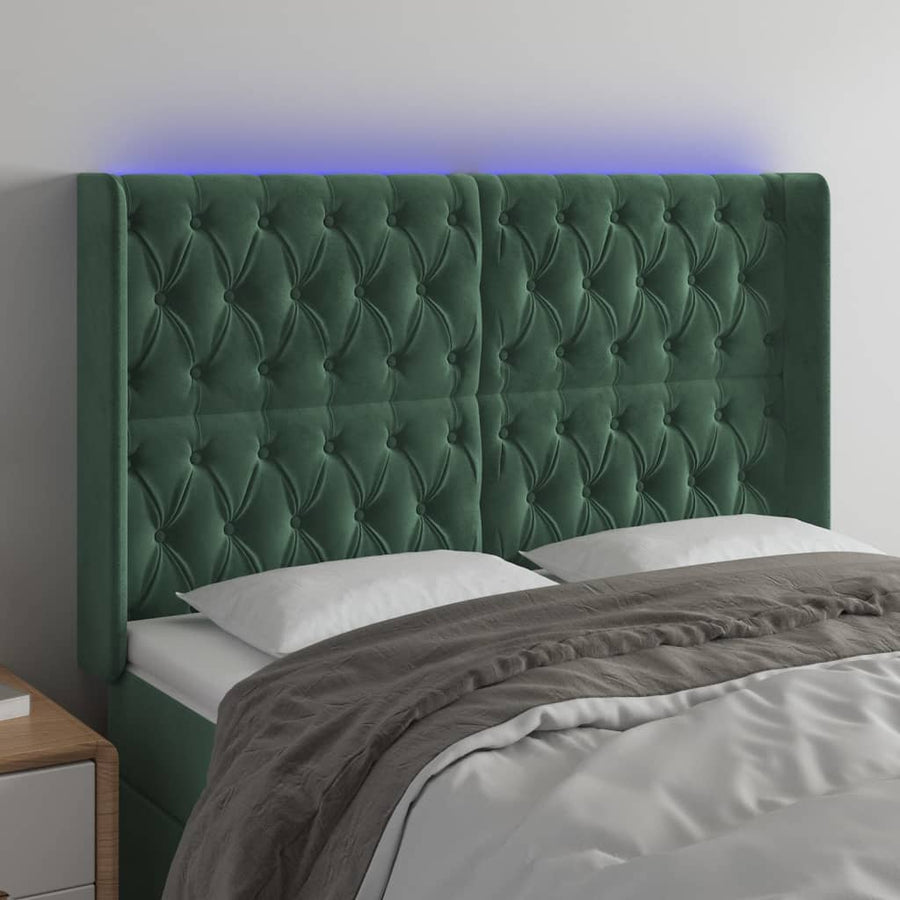 Hoofdbord Led Fluweel 147 x 16 x 118/128 cm