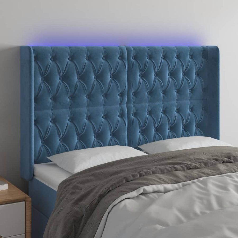 Hoofdbord Led Fluweel 147 x 16 x 118/128 cm