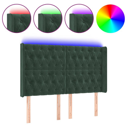 Hoofdbord Led Fluweel 163 x 16 x 118/128 cm