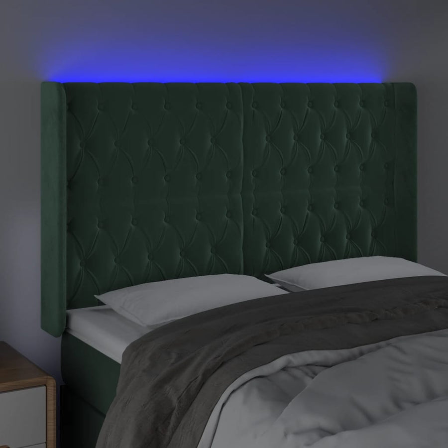 Hoofdbord Led Fluweel 163 x 16 x 118/128 cm